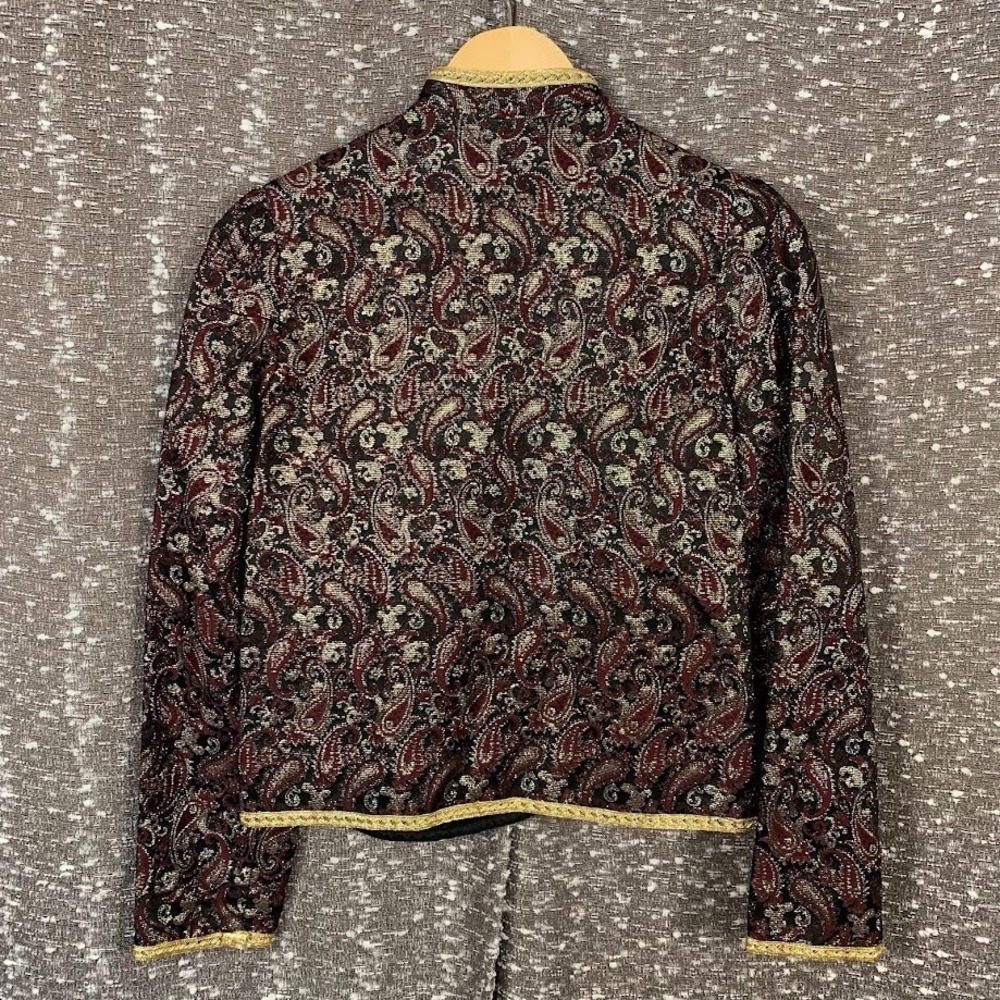 Vintage Malbe Embroidered Tapestry Paisley Blazer Jacket Union Made Womens 11/12 - Picture 6 of 9